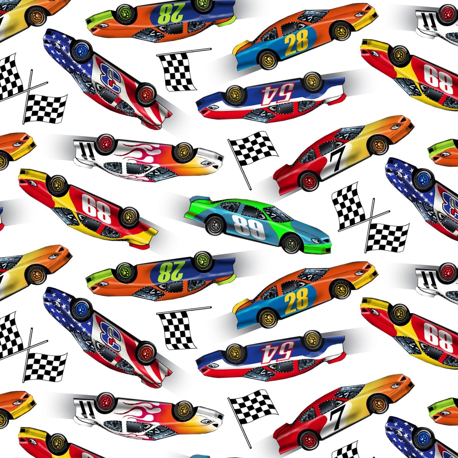 In Motion White Racing Cars