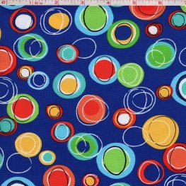 Jungle Creature Circles Multi Poly Cotton