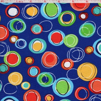 Jungle Creature Circles Multi Poly Cotton