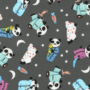 Hello Sleepy Shadow Flannel - Sleepy Pandas
