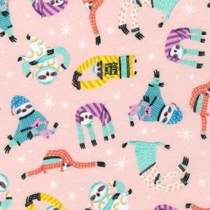 Hello Sleepy Slipper Flannel - Sleepy Sloths