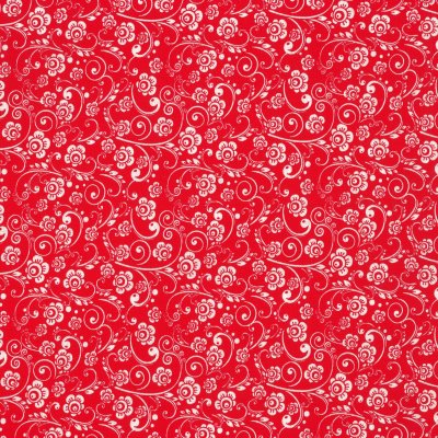 The Red & The Black: Grand Fleur White on Red
