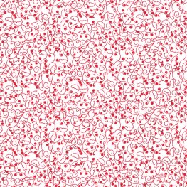The Red & The Black: Flower Buds Red on White