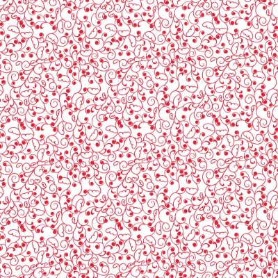 The Red & The Black: Flower Buds Red on White