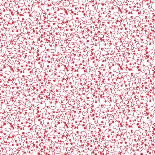 The Red & The Black: Flower Buds Red on White