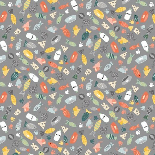 Cool Cats Fish Gray
