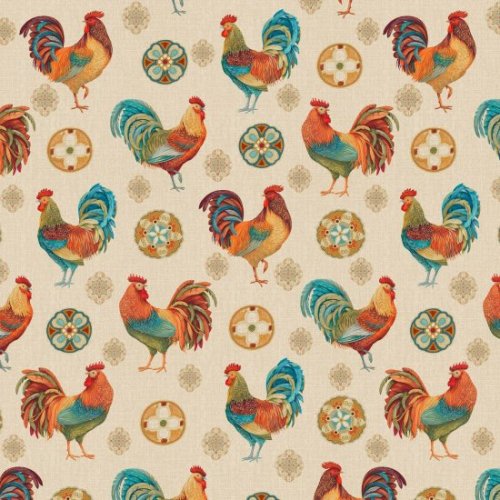 Rooster Medallion 1 Yard Pre Cut