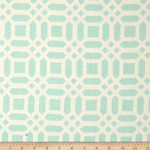 Vivid Lattice Light Aqua Home Decor Fabric