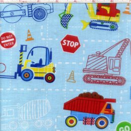 Kid's Choice: Construction Trucks on Blue