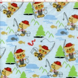 Kid's Choice: Fishing Bears on Blue