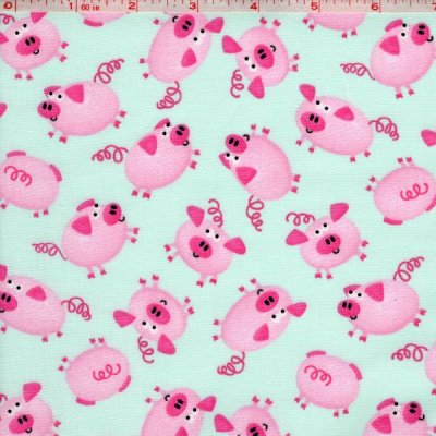 Kid's Print: Cute Pig, Aqua