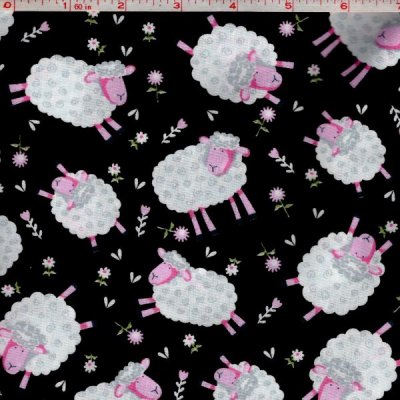 Kid's Print: Sheep, Black