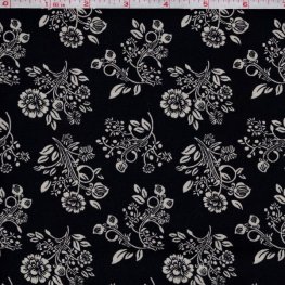Circa 1800's Flower Bouquet Tan/Black