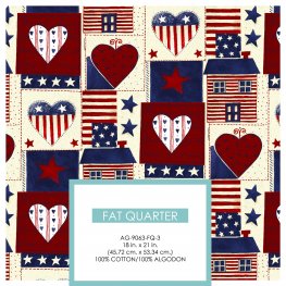 American Heart Patchwork Fat Quarter