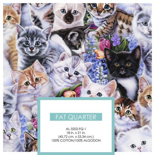 Kittens & Flowers Fat Quarters