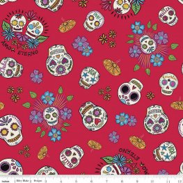Amor Eterno Day of the Dead Sugar Skulls Red