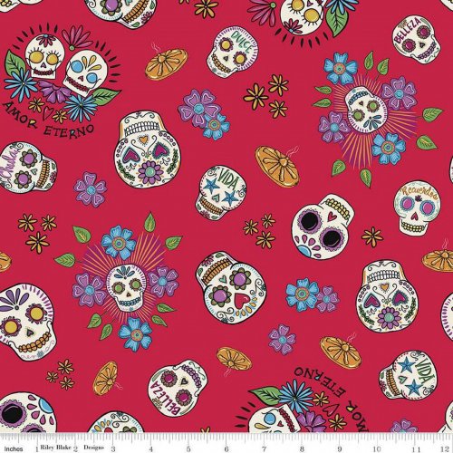 Amor Eterno Day of the Dead Sugar Skulls Red