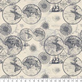 World Maps on Cream: Ocean Maps by Lula Bijoux Studio