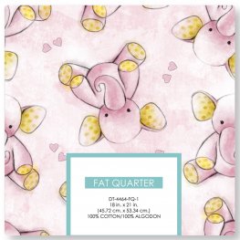 Sleepy Time Elephant Pink Fat Quarters