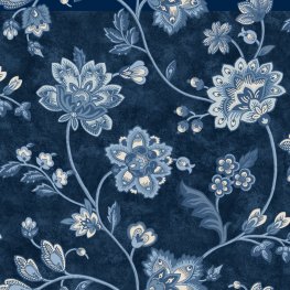 Genevieve Jacobean Floral Navy