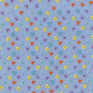 Fluffy Flannels: Heart Buttons, Blue