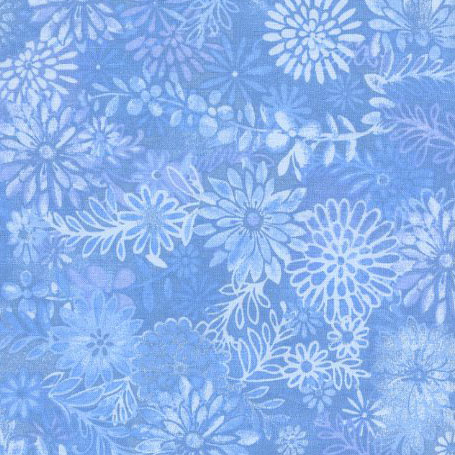 Wide Floral Forest Light Blue