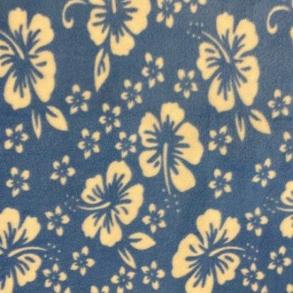 Island Flower Blue Polar Fleece